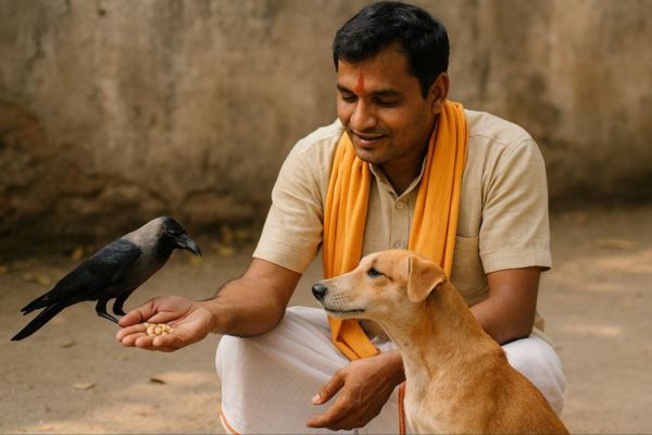 श्राद्ध में कौए और कुत्ते को क्यों खिलाएं
